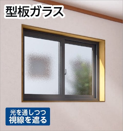 すりガラスのようにザラザラしつつ柄・模様がある「型板ガラス」