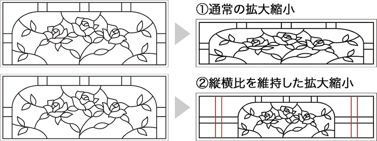 ステンドグラス-縦横比を維持した拡大・縮小