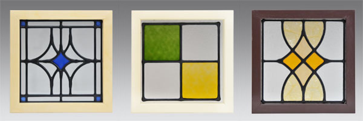 ステンドグラス-ナチュラル・カントリーホワイト・アンティークブラウン