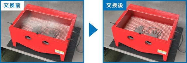 機械の部品用のガラスのご注文事例/サンドブラスト機の窓ガラスの交換