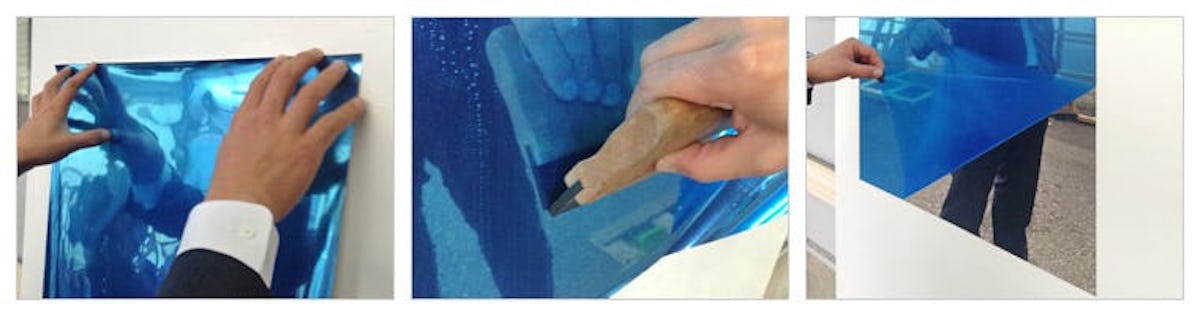 シールミラーの貼り付け