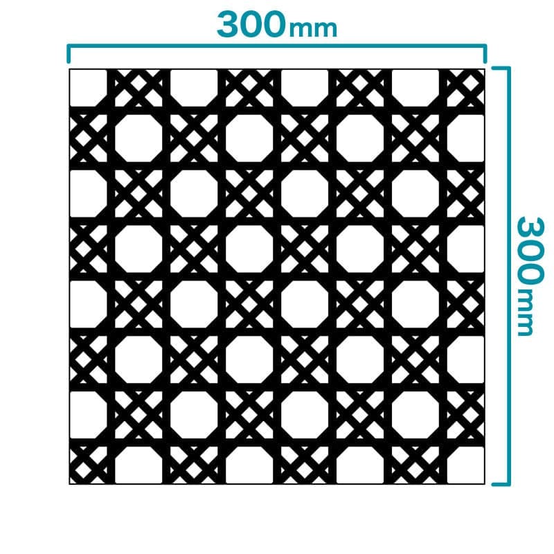 EKG-007 切子風ガラス 八角籠目 透明｜オーダーガラス板.com