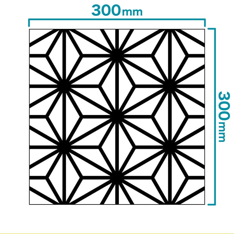 EKG-023 切子風ガラス 麻の葉 透明｜オーダーガラス板.com