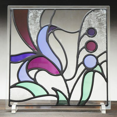 ステンドグラス風装飾ガラス(スクウェア) OG302｜オーダーガラス板.com