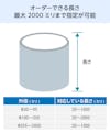 アクリルパイプ／オーダーできる長さ最大1020ミリまで指定が可能／長さ(ミリ)20〜1020/寸法交差(ミリ)±0〜±5.0