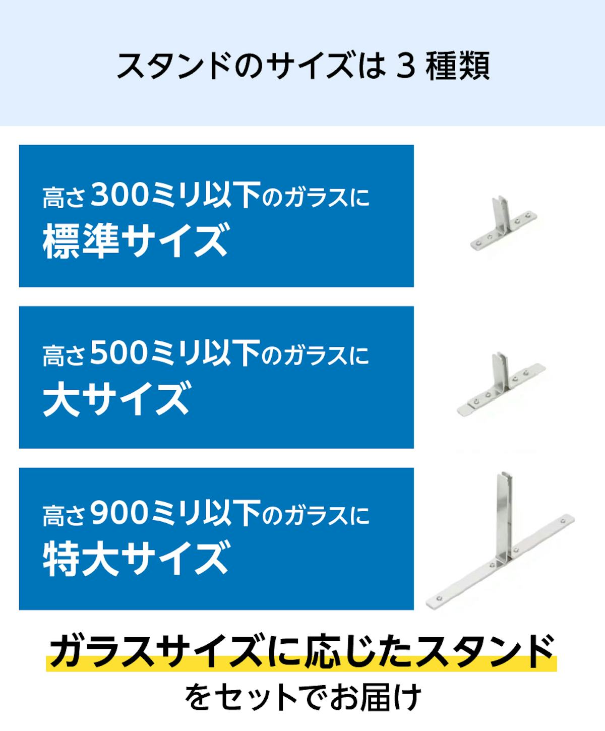 キッチン油はねガード - スタンドサイズは3種類／①標準　②大　③特大