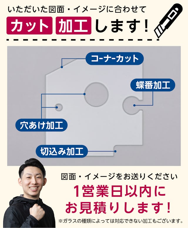 テーブルマットをミリ単位でカット・加工