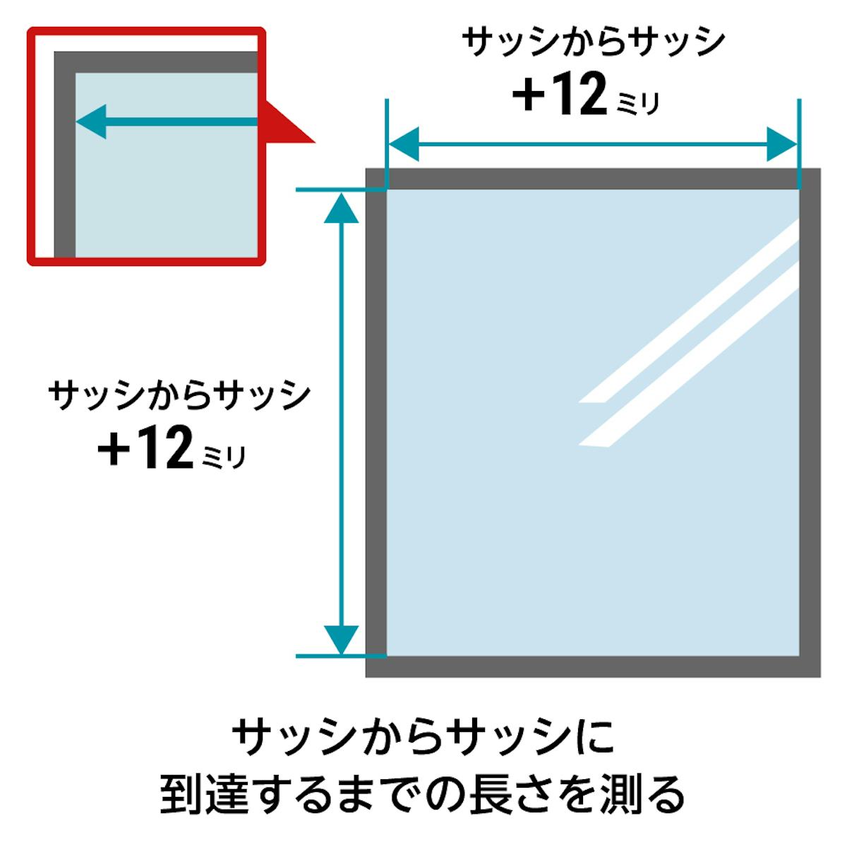 網入りガラス - ガラスサイズの測り方