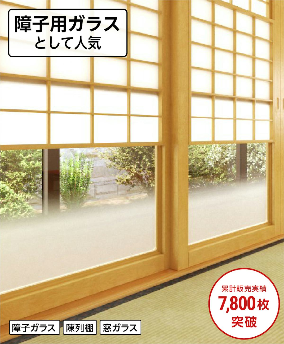 すりガラス(曇りガラス)／障子用ガラスに人気