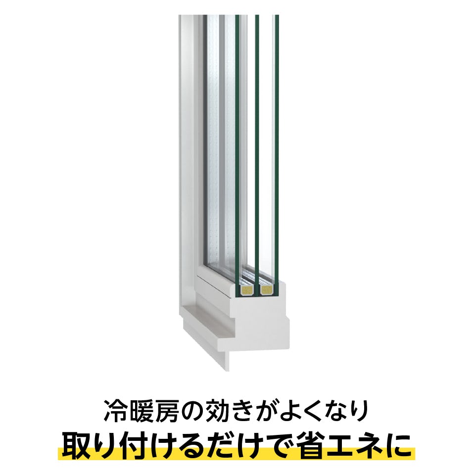 トリプルガラス - 3枚のガラスと2つの空気層／外気温をカット