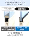 真空ガラス(スペーシア・クリアFit) - 厚み6.2ミリで既存サッシに収まる/交換代金・工事不要