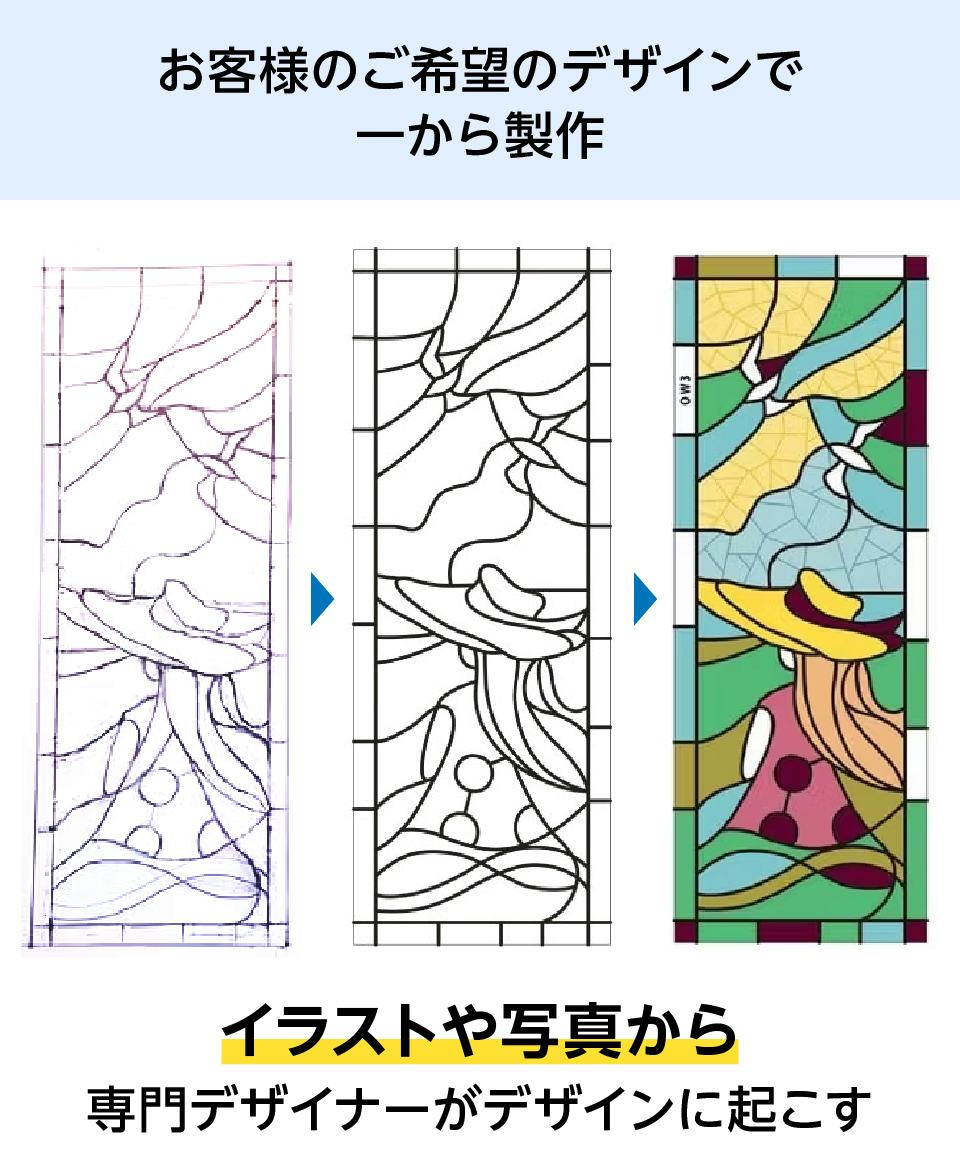 ステンドグラス窓】フルオーダーデザイン／注文方法・価格