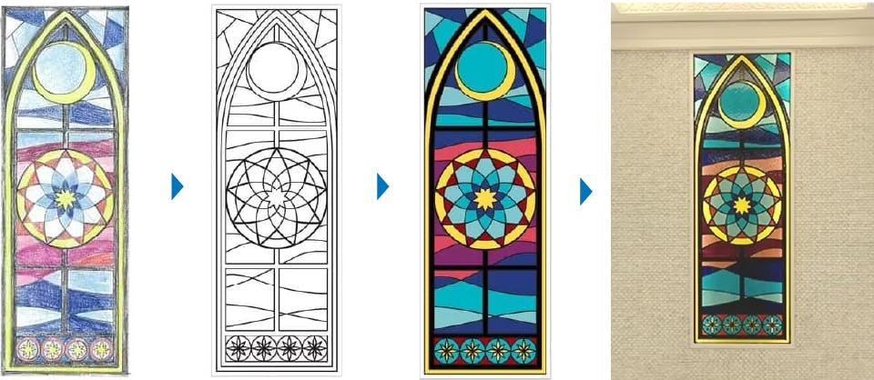 フルオーダーステンドグラス - イラストからオリジナルデザインで製作