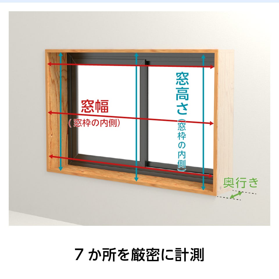 完全遮光ロールスクリーン「ZIProll スクリーンタイプ」 - 天井付けの採寸方法