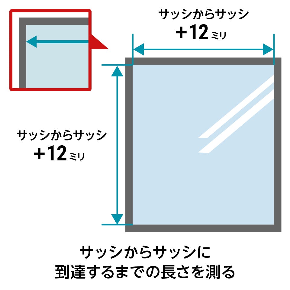 真空ガラス「スペーシアクール」- ガラスサイズの測り方