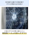 防犯ペアガラス(複層ガラス) - 樹脂製のフィルムを挟み込んだガラス／台風の飛来物や空き巣でガラスが割れるのを防ぐ