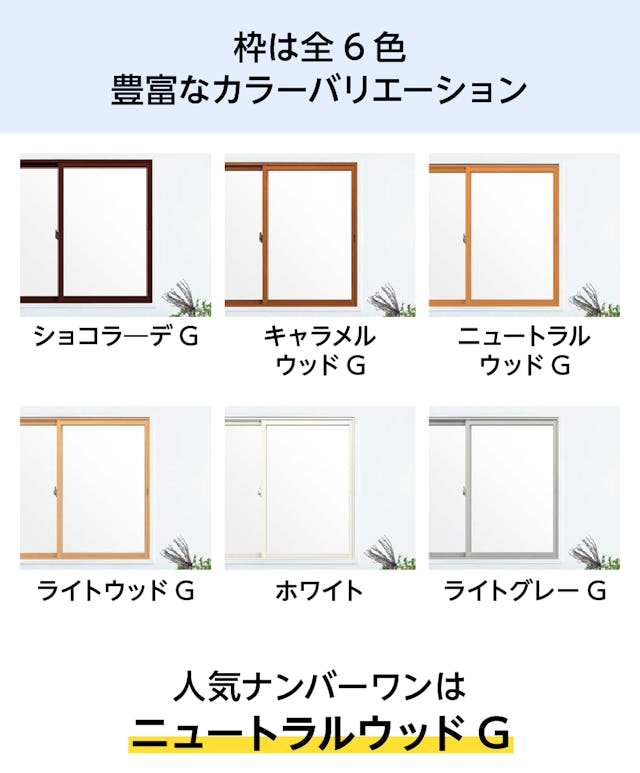 LIXILの内窓「インプラス」テラスドア - 選べる枠のカラーは6種類