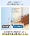 浴室用の内窓「インプラス 浴室仕様(ユニットバス納まり) 引違い窓 2枚建」は、空気層によって熱の移動を抑える