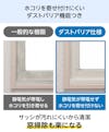 浴室用の内窓「インプラス 浴室仕様(ユニットバス納まり) 引違い窓 2枚建」は、ダストバリア機能付き