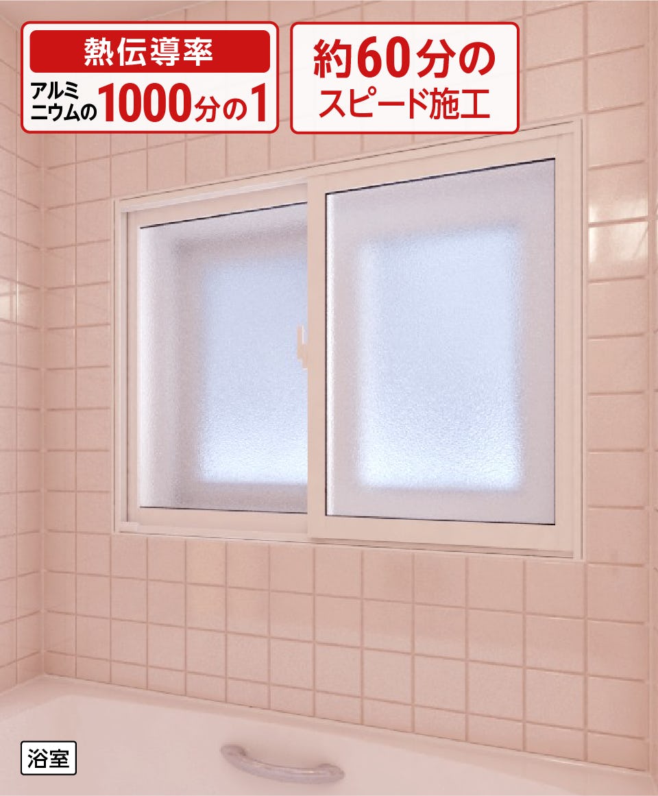 LIXILインプラス 引き違い窓[浴室仕様] ユニットバス納まり[複層