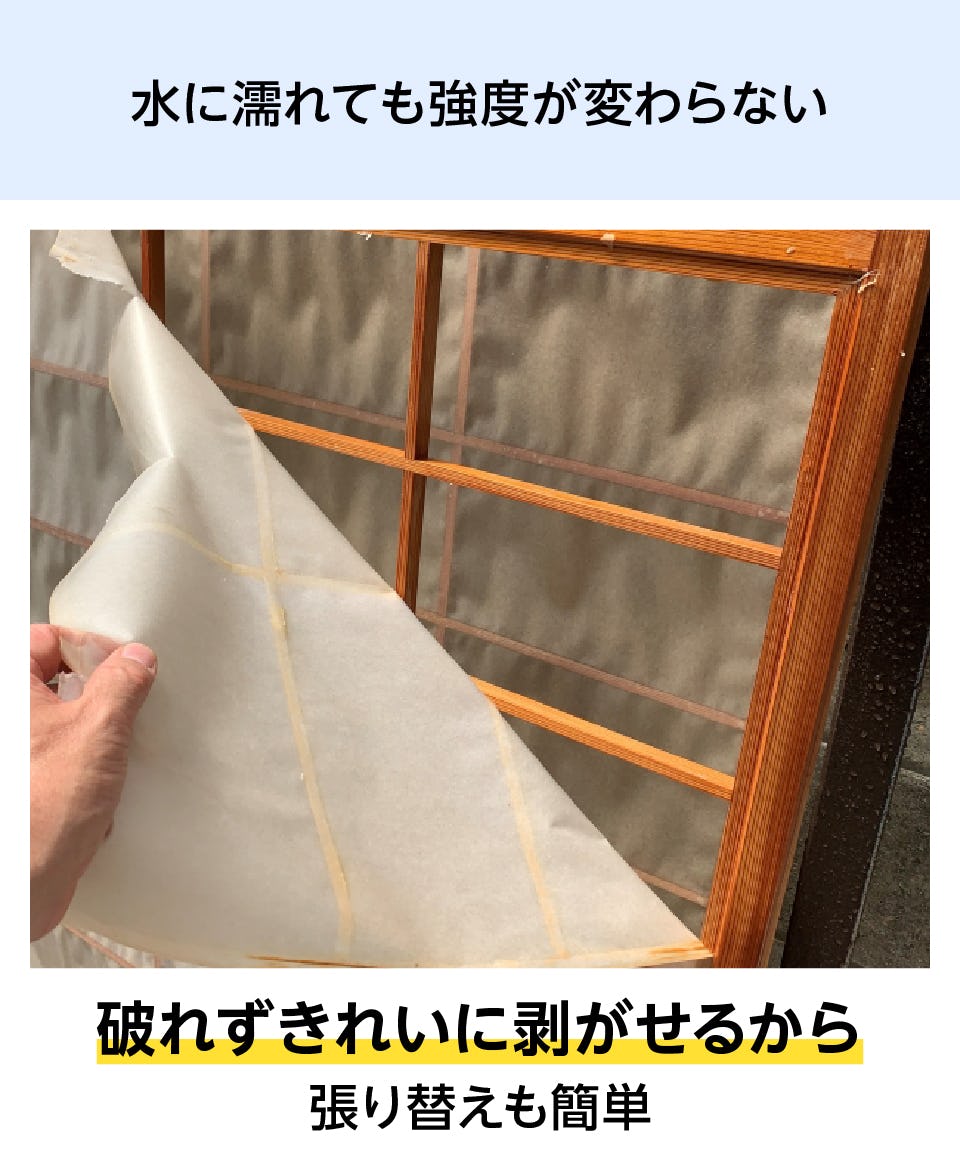 ワーロンシート／強化障子紙】障子紙の3倍の強度／水に強い