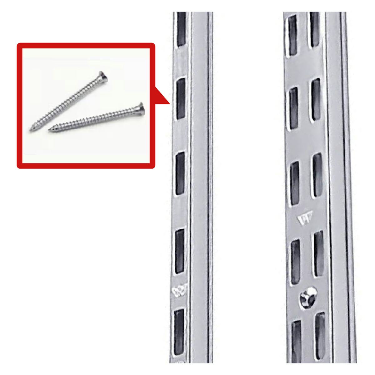 強化ガラスのスリット棚に必要なタッピングビスを付属