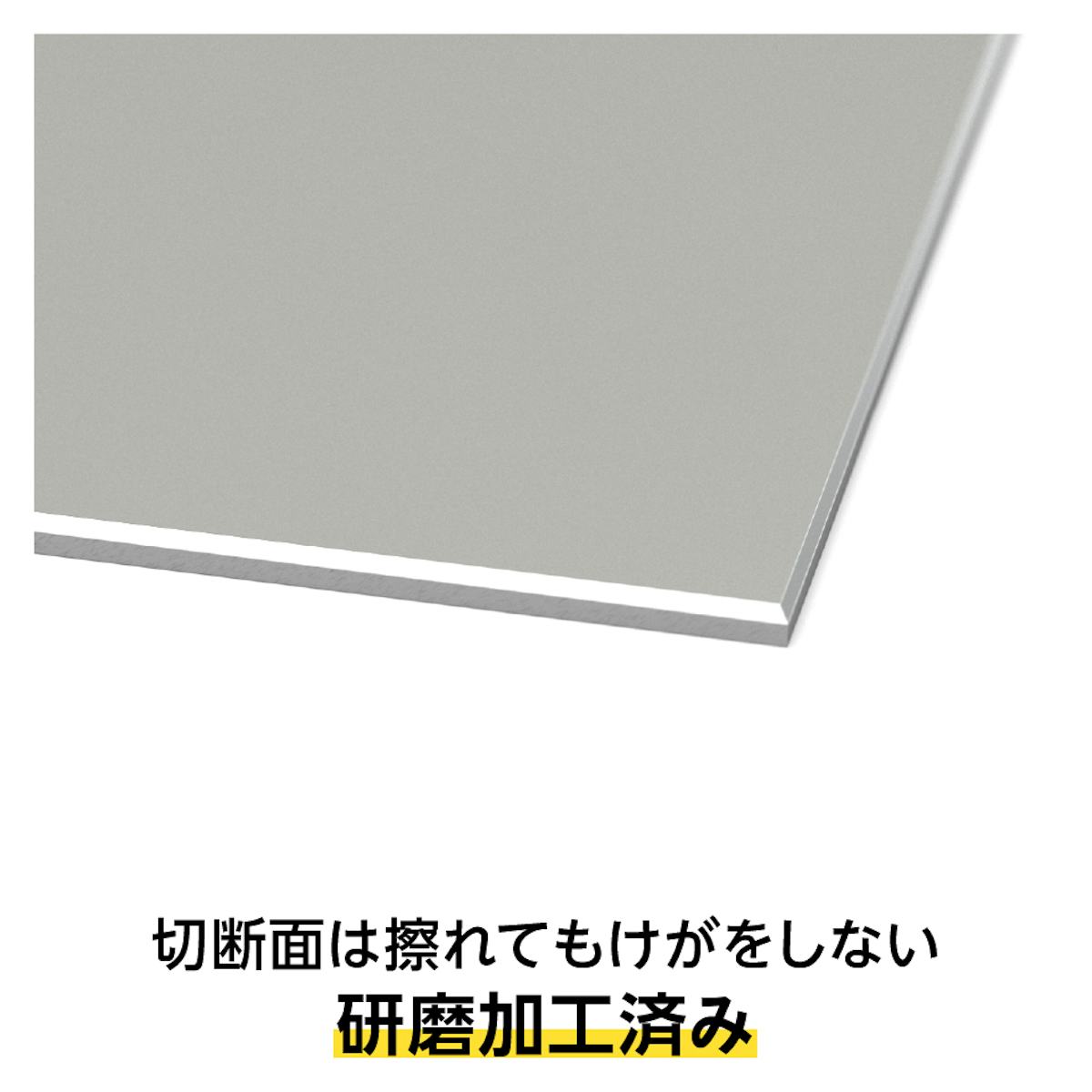 ステンレスキッチンパネルの断面は研磨加工済み