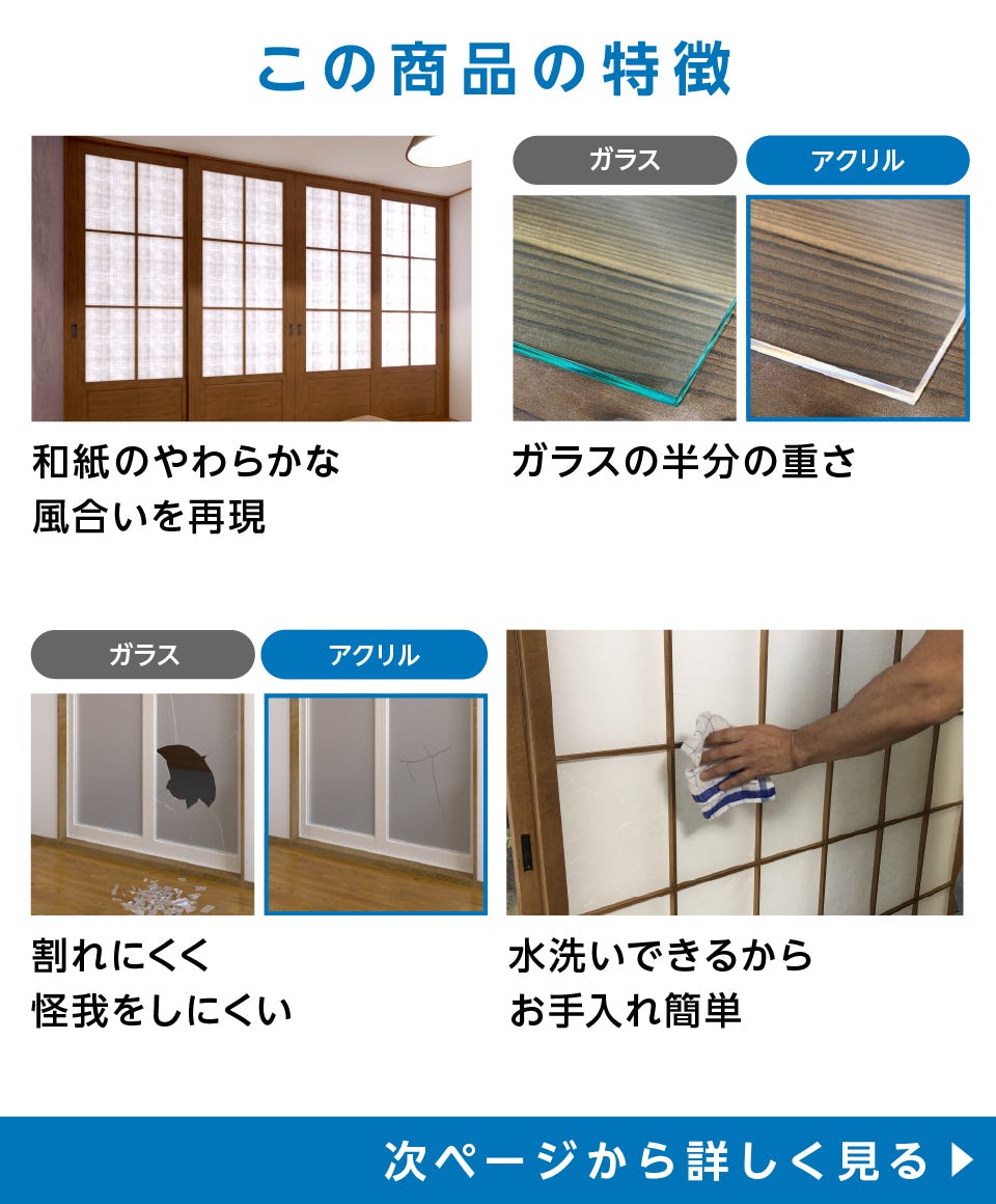 アクリワーロン／装飾アクリル板】和紙の風合い／全18種類