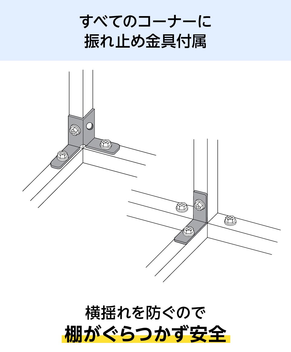 ガラスラック／セット】強化ガラス+パイプシェルフ