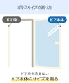 お風呂のドア枠を含まず、ドア本体のサイズを測る - 交換用浴室扉の注文サイズの測り方