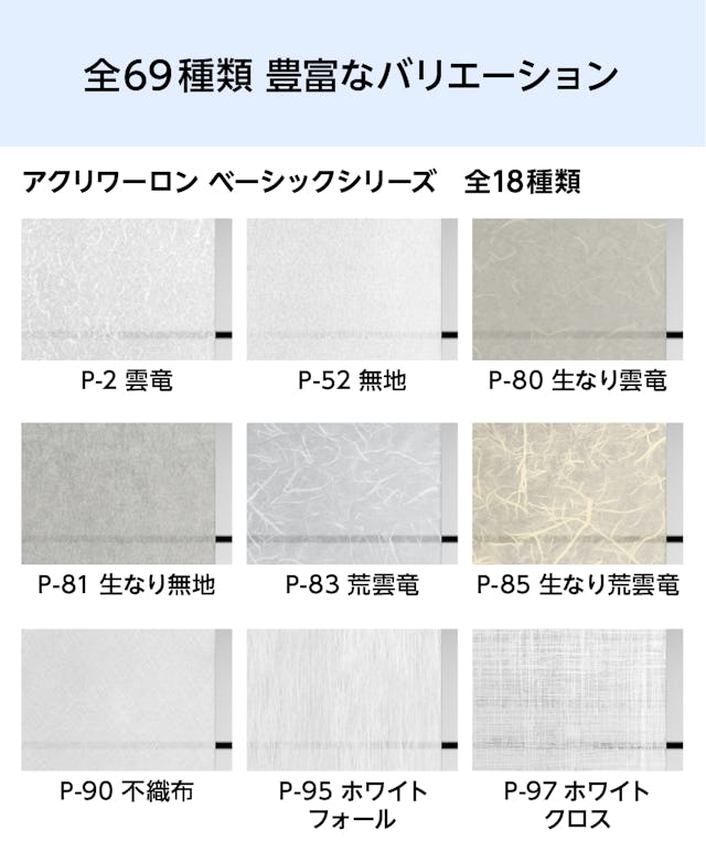 全18種類の「アクリワーロン ベーシック」(1)