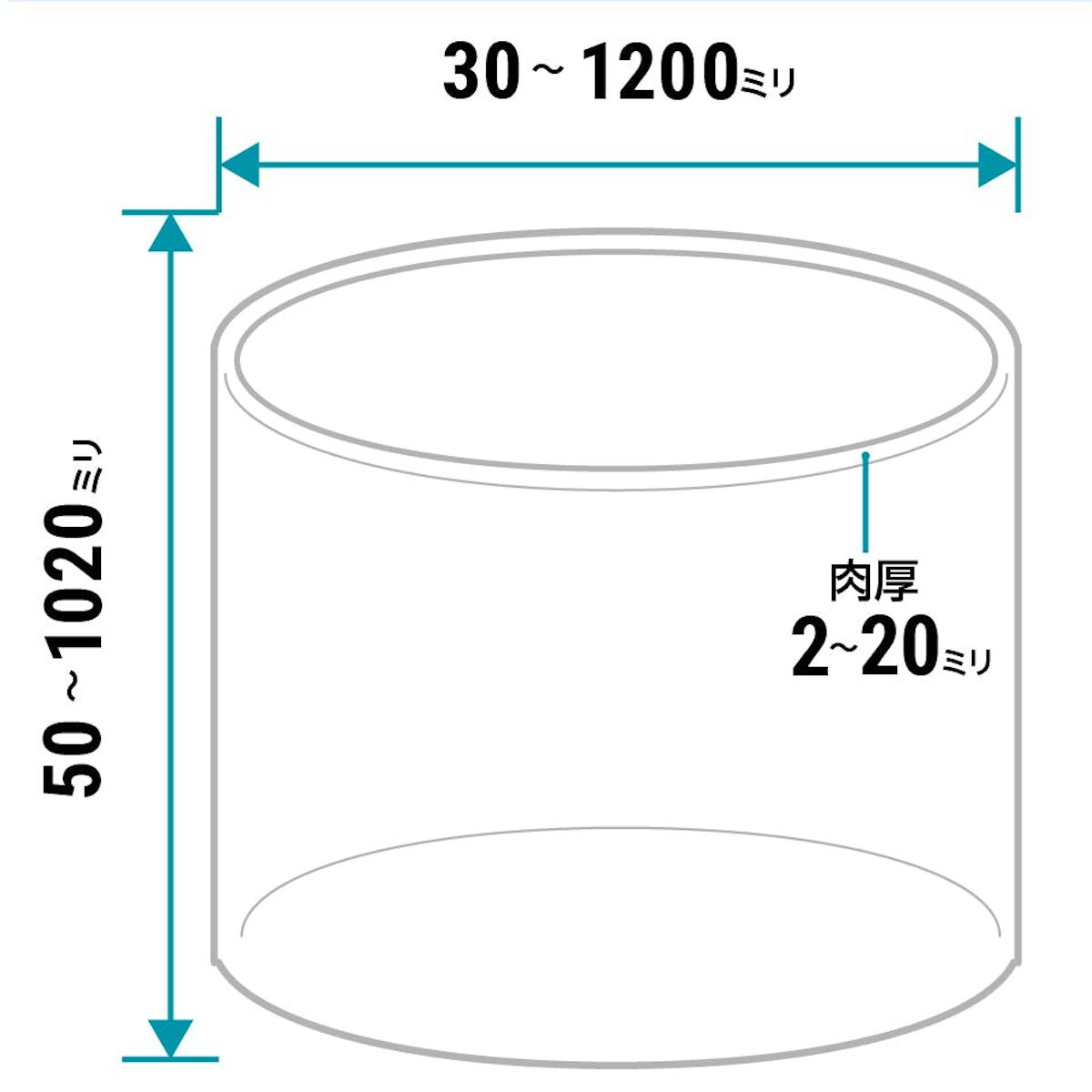 当社の円柱ケースはサイズから厚みまでサイズオーダー可能