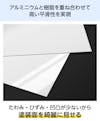 高い平滑性をもつ「看板・サイン用アルミ樹脂複合板」は、塗装面を綺麗に見せる