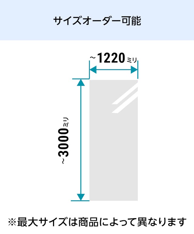 「看板・サイン用アルミ樹脂複合板」はサイズオーダーが可能