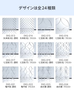 和風ガラス「切子風ガラス」は24種類のデザイン(2)