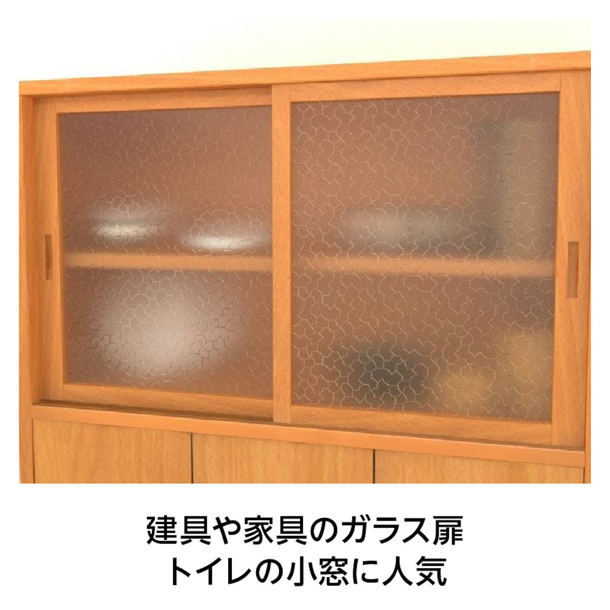 昭和型板ガラス - 細かな凹凸で目隠し効果が高い／建具、家具のガラス扉、トイレの小窓等に