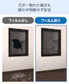「デザインフィルムガラス」は飛散防止加工◎
