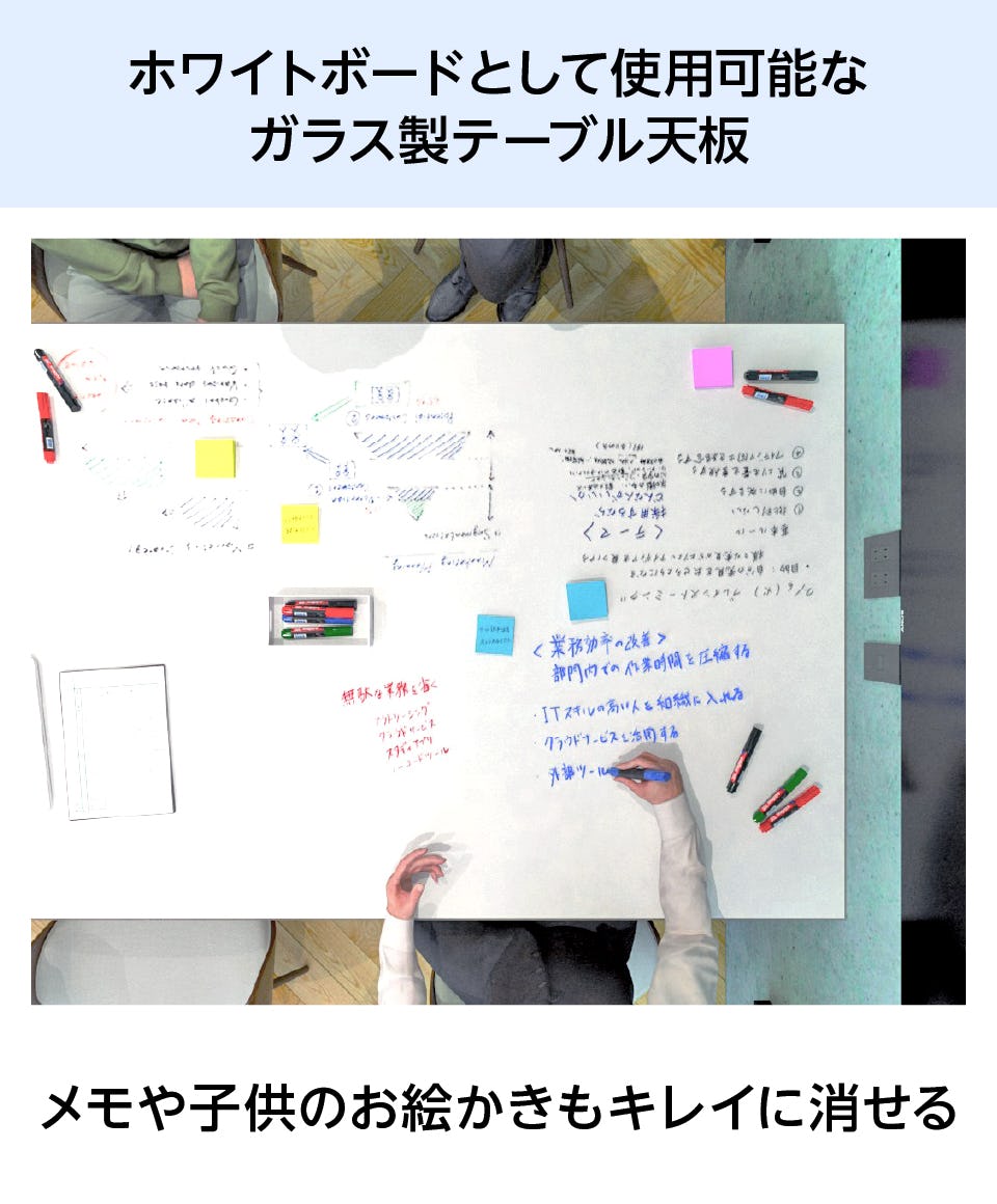 ホワイトボード天板】文字が書ける天板／サイズオーダー販売