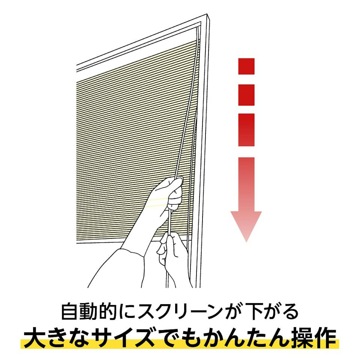 断熱ブラインド「ハニカム・サーモスクリーン」連装タイプのオプション：自動降下式／自動的にスクリーンが下がる簡単操作