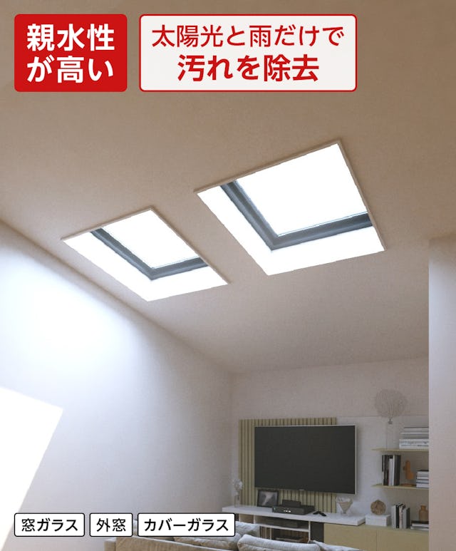 酸化チタンでガラスコーティングされるため汚れない「光触媒ガラス」