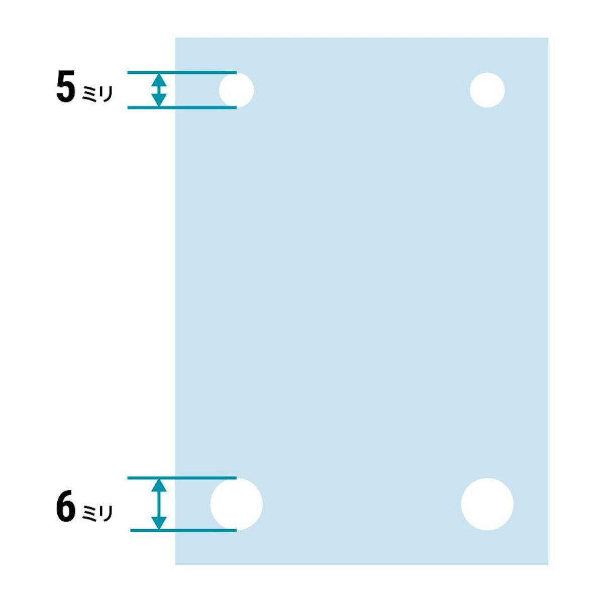 傾斜挟み込みタイプの卓上サインプレートは、ガラスまたはアクリル板のパネルに4箇所穴が必要
