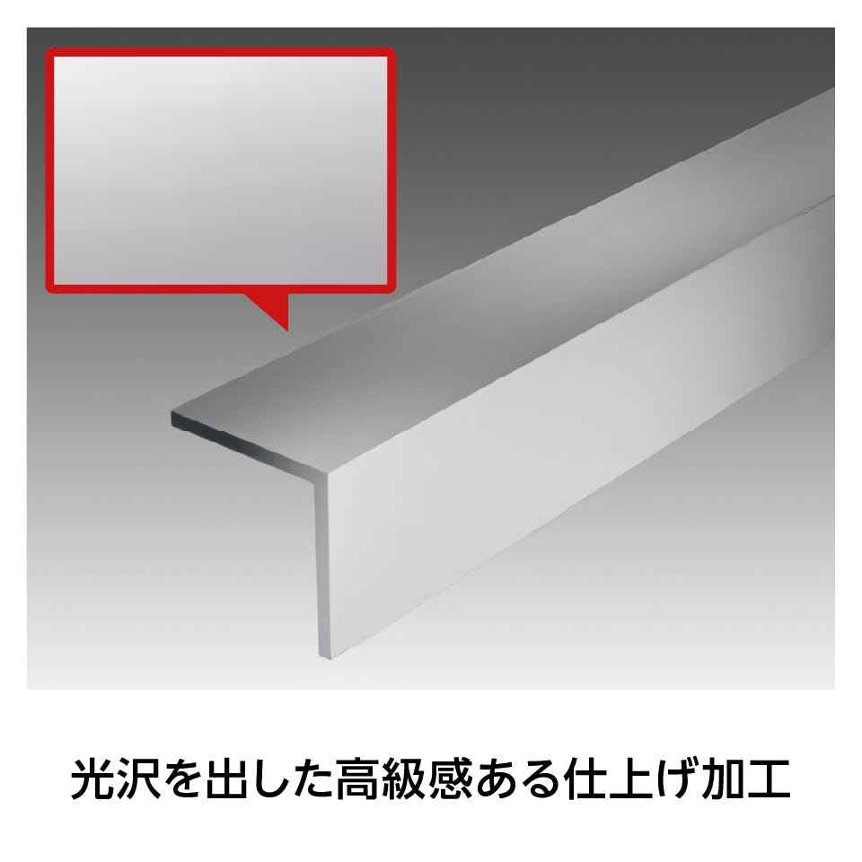 Lアングル】アルミ製、等辺タイプ／窓やガラスの固定に