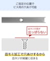 等辺のL型アングル(アルミ製)」は、ガラスに合わせて指定の位置でビス用の穴あけができる