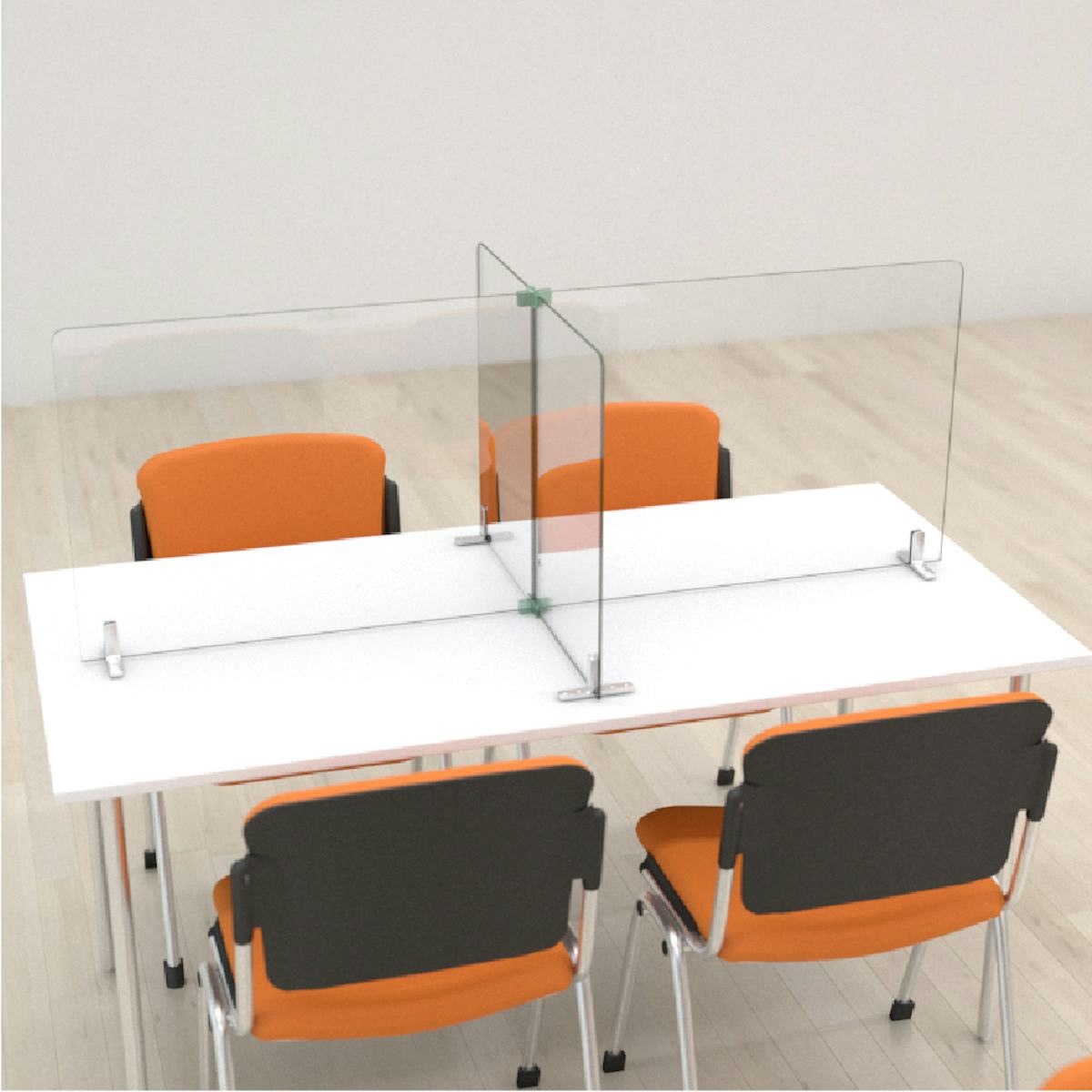 「十字型飛沫ガード」は、4人掛けのテーブルでの使用がおすすめ