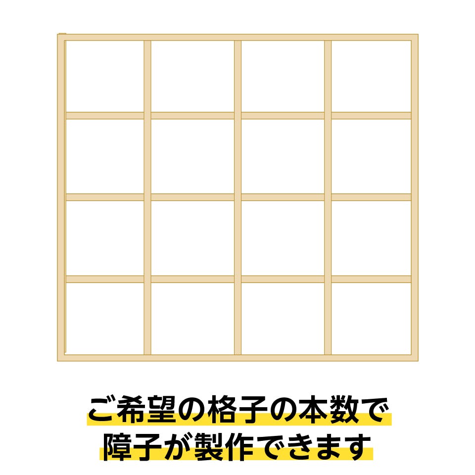 「断熱摺り上げ障子」は格子の数もオーダーできる