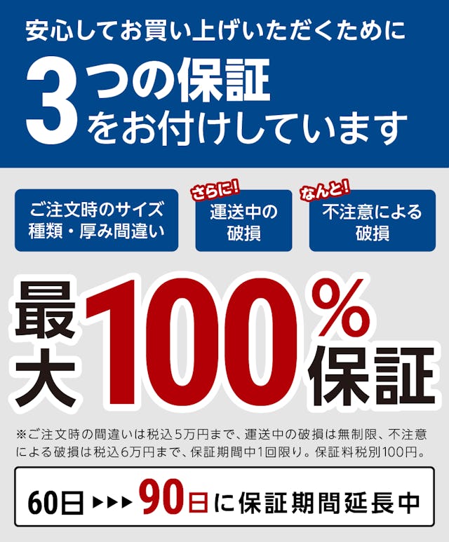 【当社サービスの紹介】3つの保証+1年間の製品保証