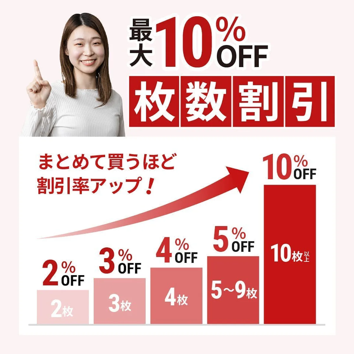 2枚以上をまとめ買いで最大10％OFF