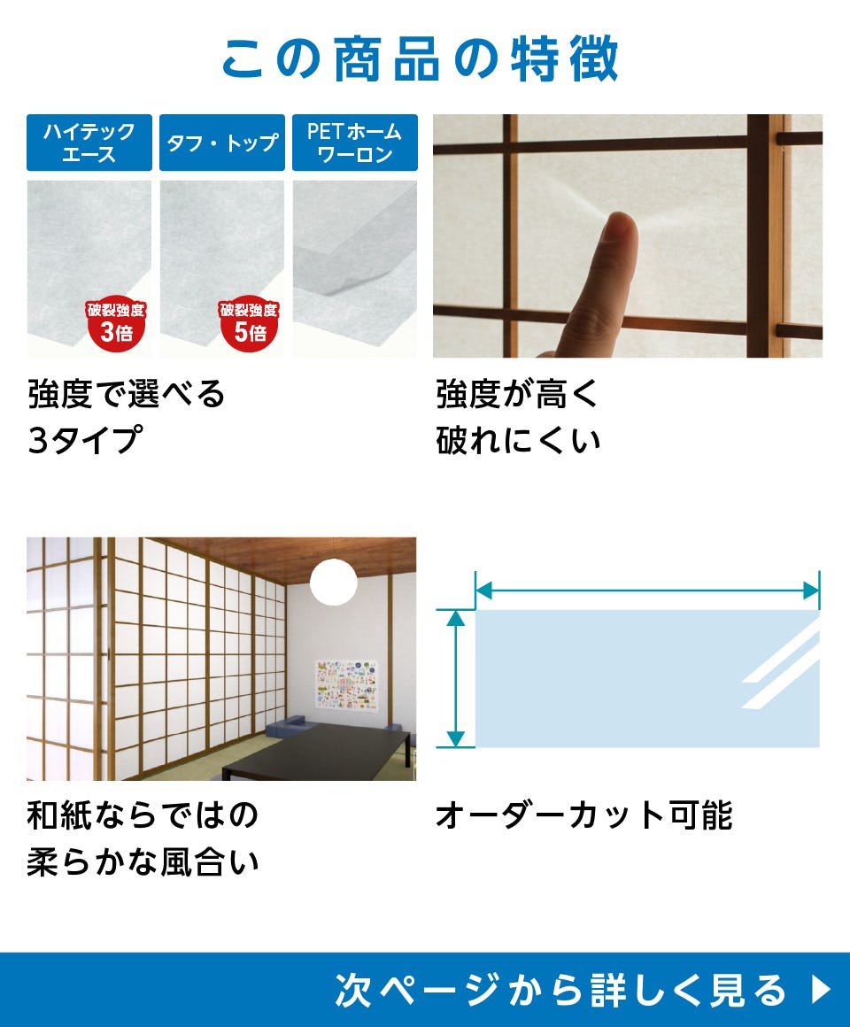 強化障子紙(ワーロン製)3種の通販｜オーダーガラス板.com